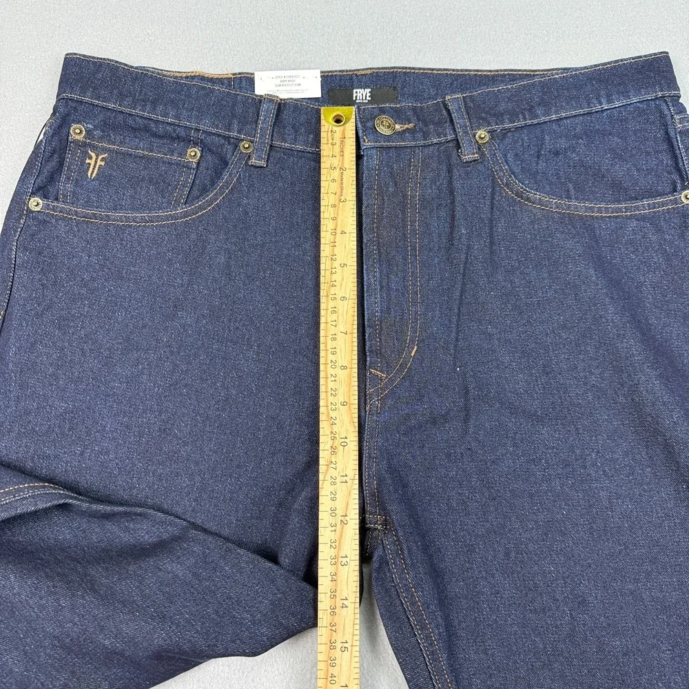 Frye Mens Slim‎ Bootcut Jeans Size 36x30 Dark Wash Casual Cotton Denim NWT